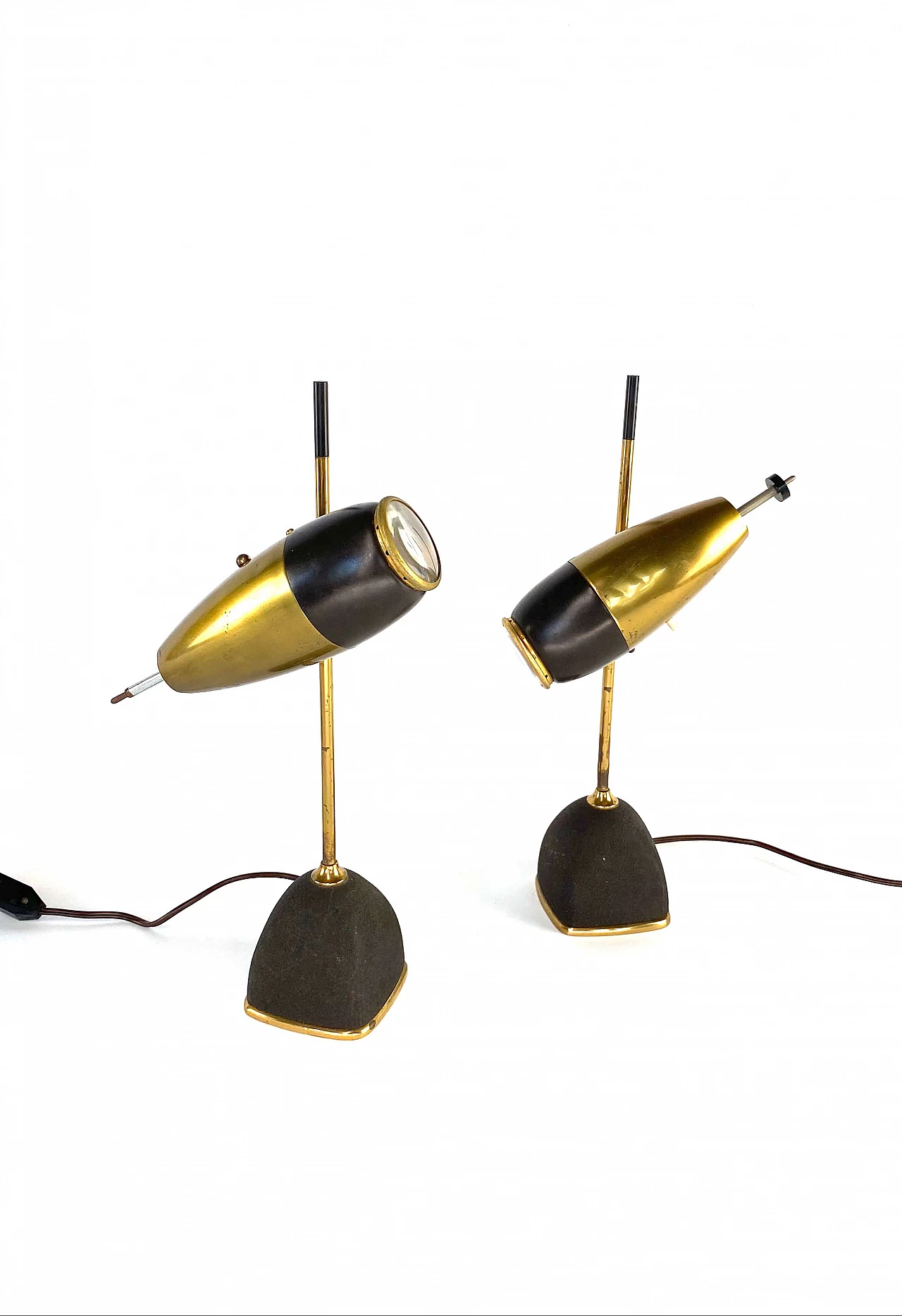 Pair of table lamps 577 in brass by Oscar Torlasco for Lumi Milano, 60s 1166539