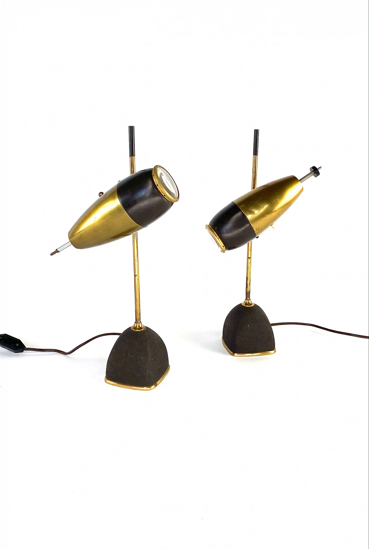 Pair of table lamps 577 in brass by Oscar Torlasco for Lumi Milano, 60s 1166540