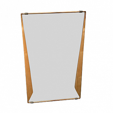 Italian rectangular wall mirror in ashwood, 50s