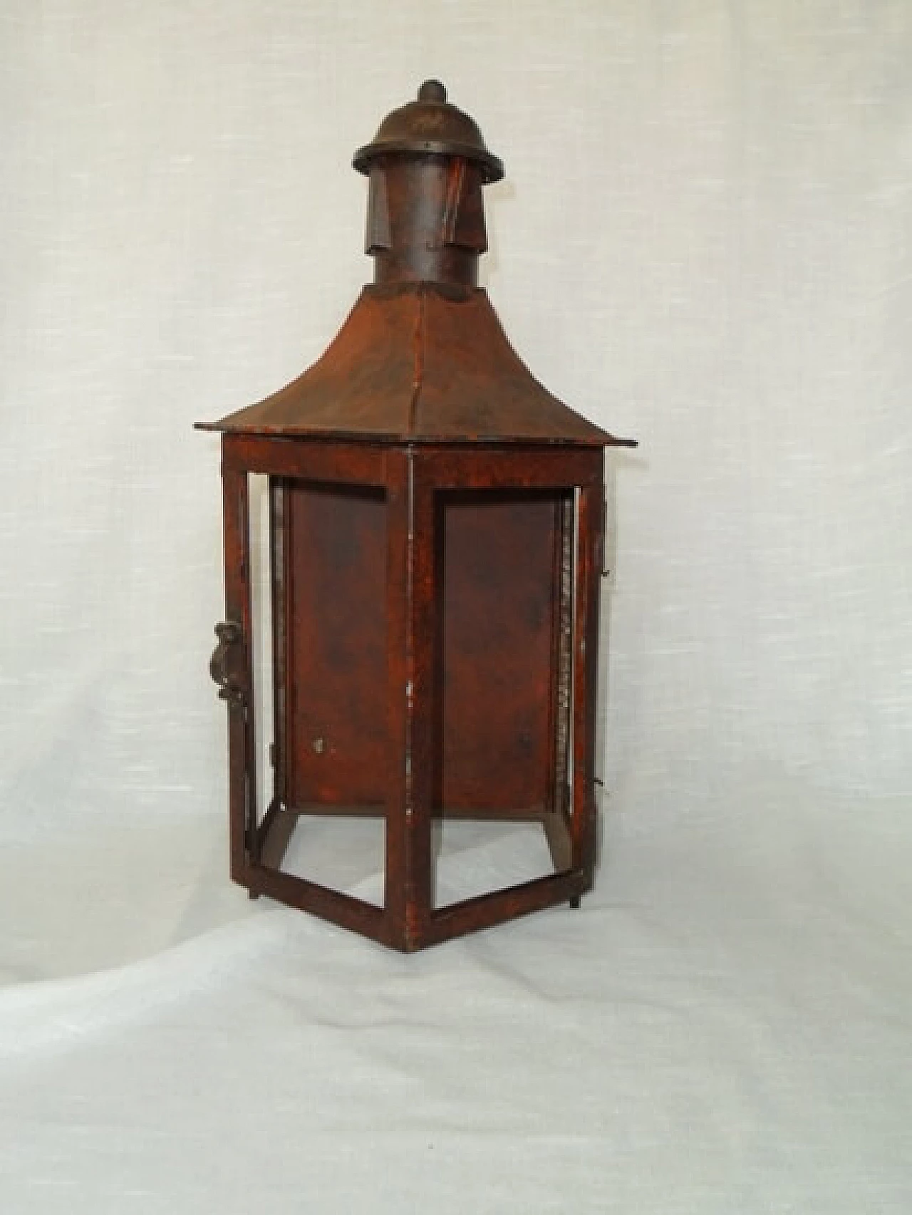 Pentagonal copper wall lamp, burgundy wall lamp, 20th century 1166551