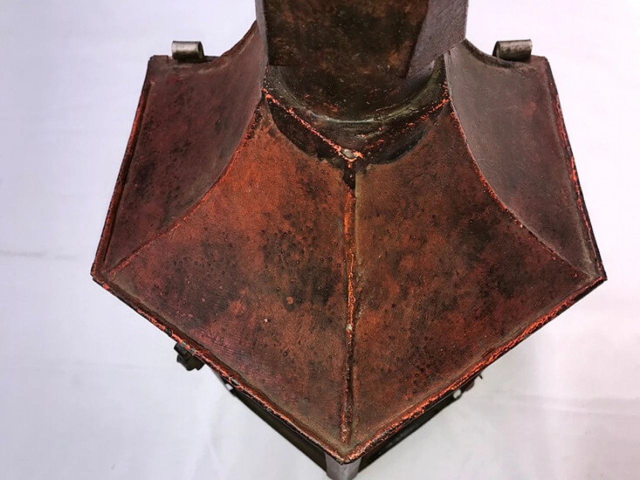 Pentagonal copper wall lamp, burgundy wall lamp, 20th century 1166556