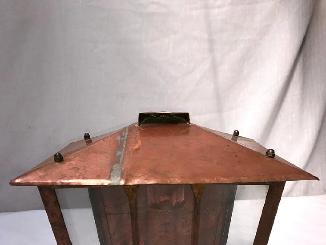 English style copper lamp with grating, 20th century 1166588