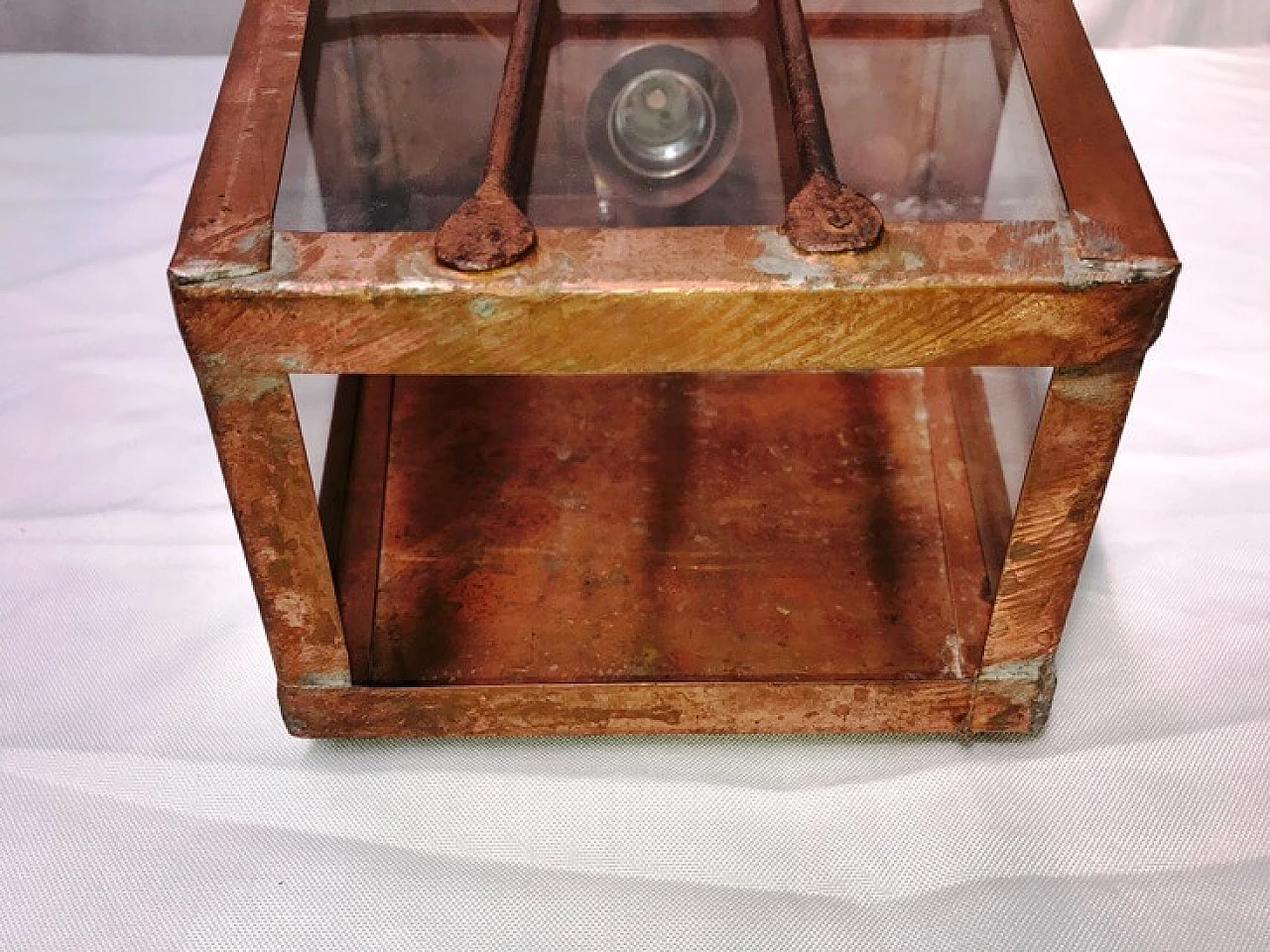 English style copper lamp with grating, 20th century 1166589