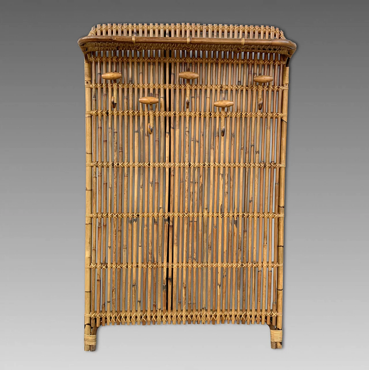Attaccapanni in bamboo di Olaf Von Bohr per Bonacina, anni '60 1166950