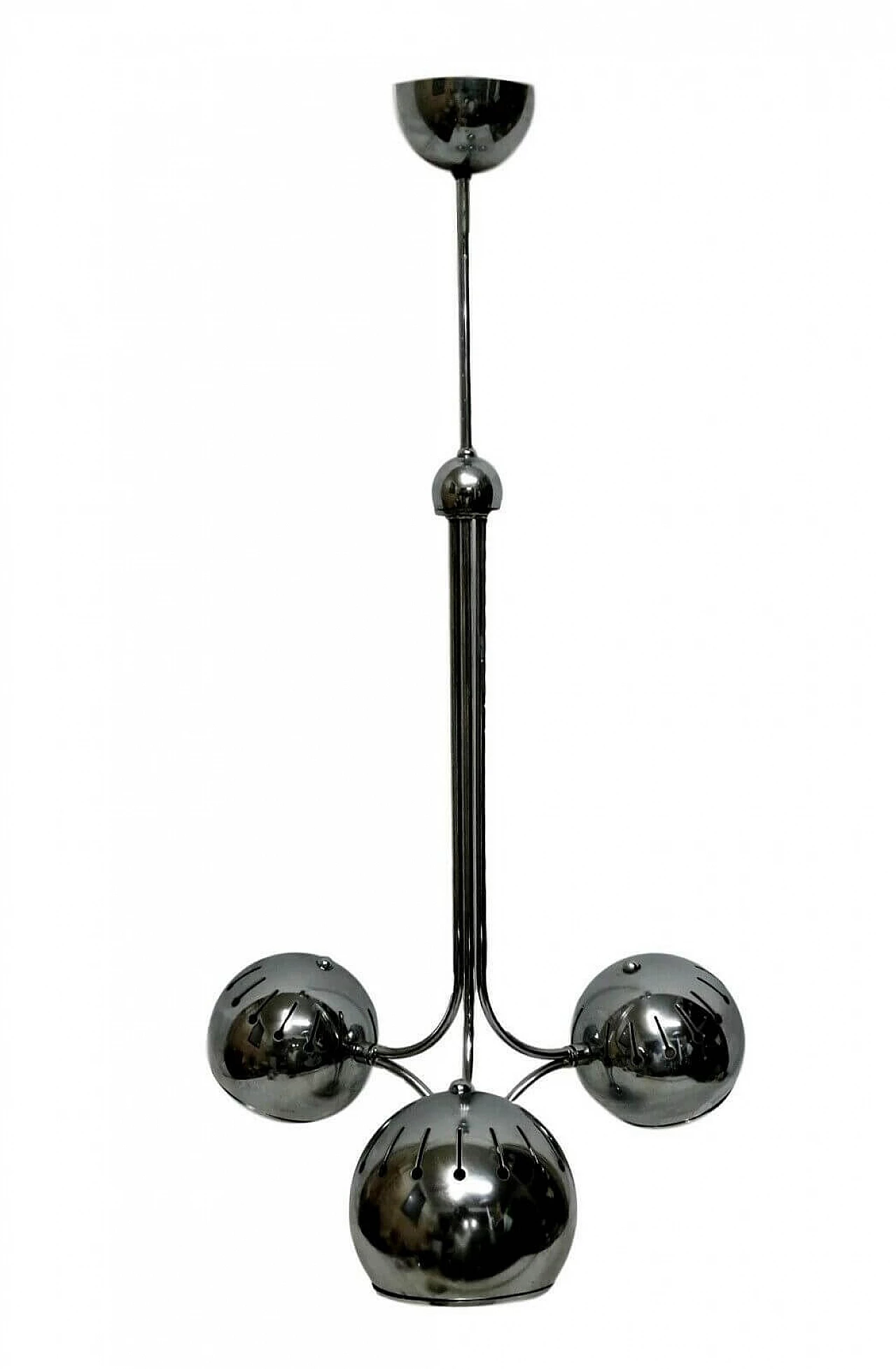 Steel chandelier with three lights by Goffredo Reggiani, 70s 1167030