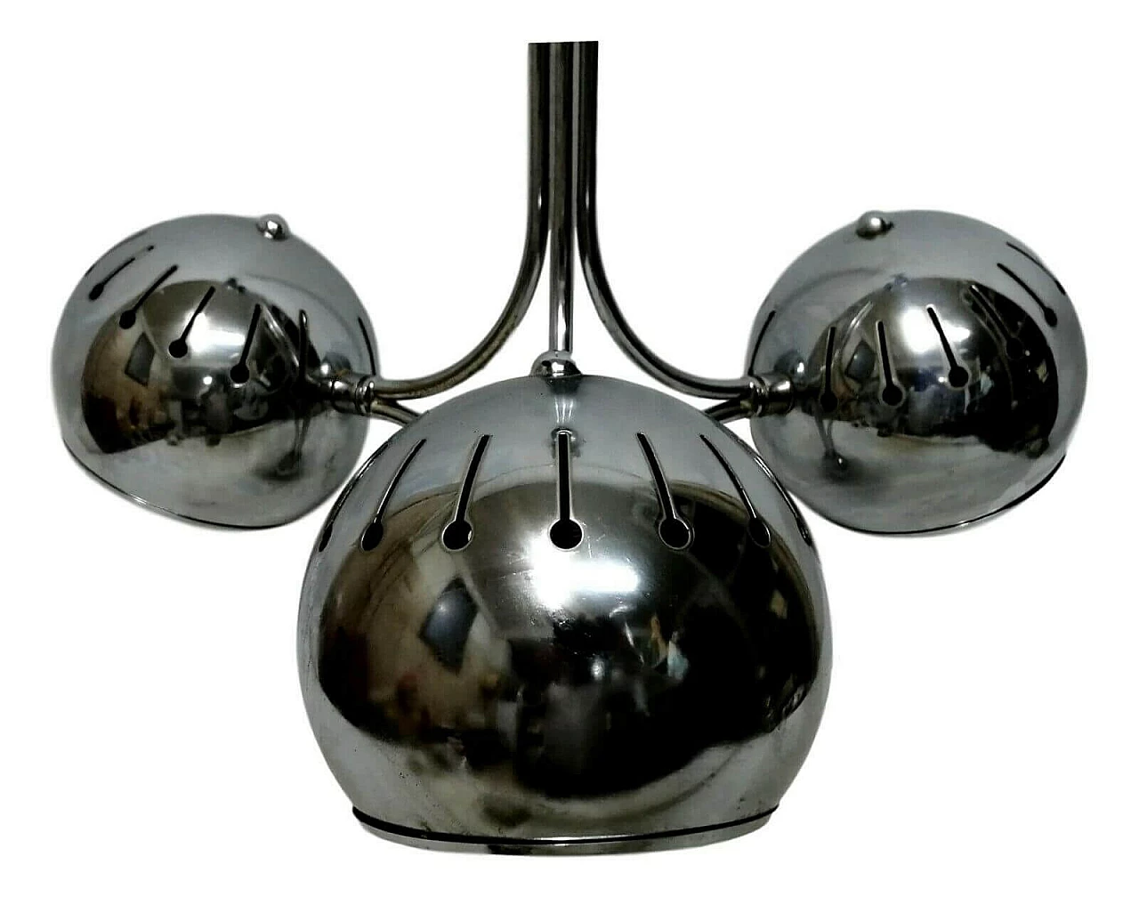 Steel chandelier with three lights by Goffredo Reggiani, 70s 1167031