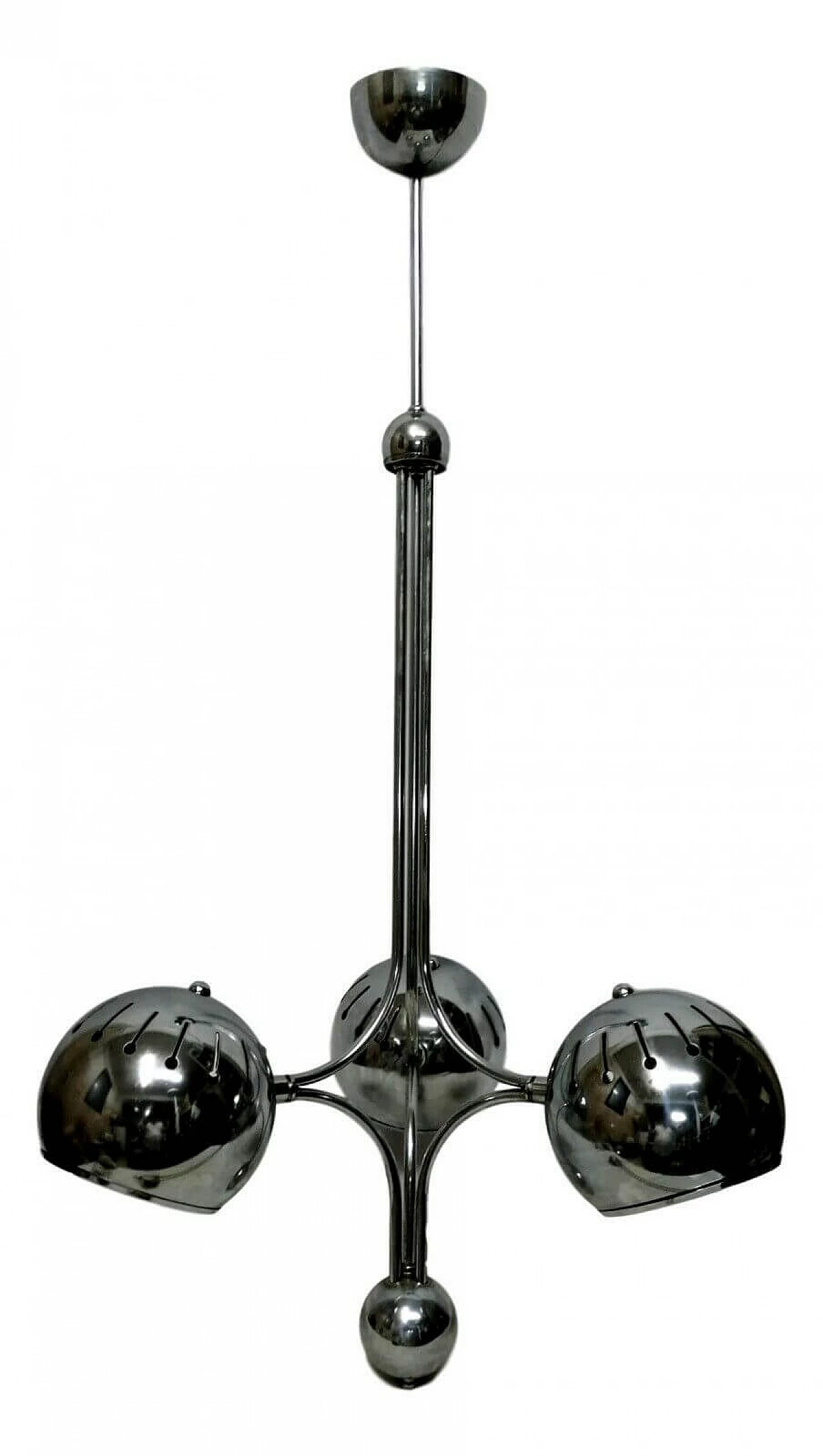 Steel chandelier with three lights by Goffredo Reggiani, 70s 1167033