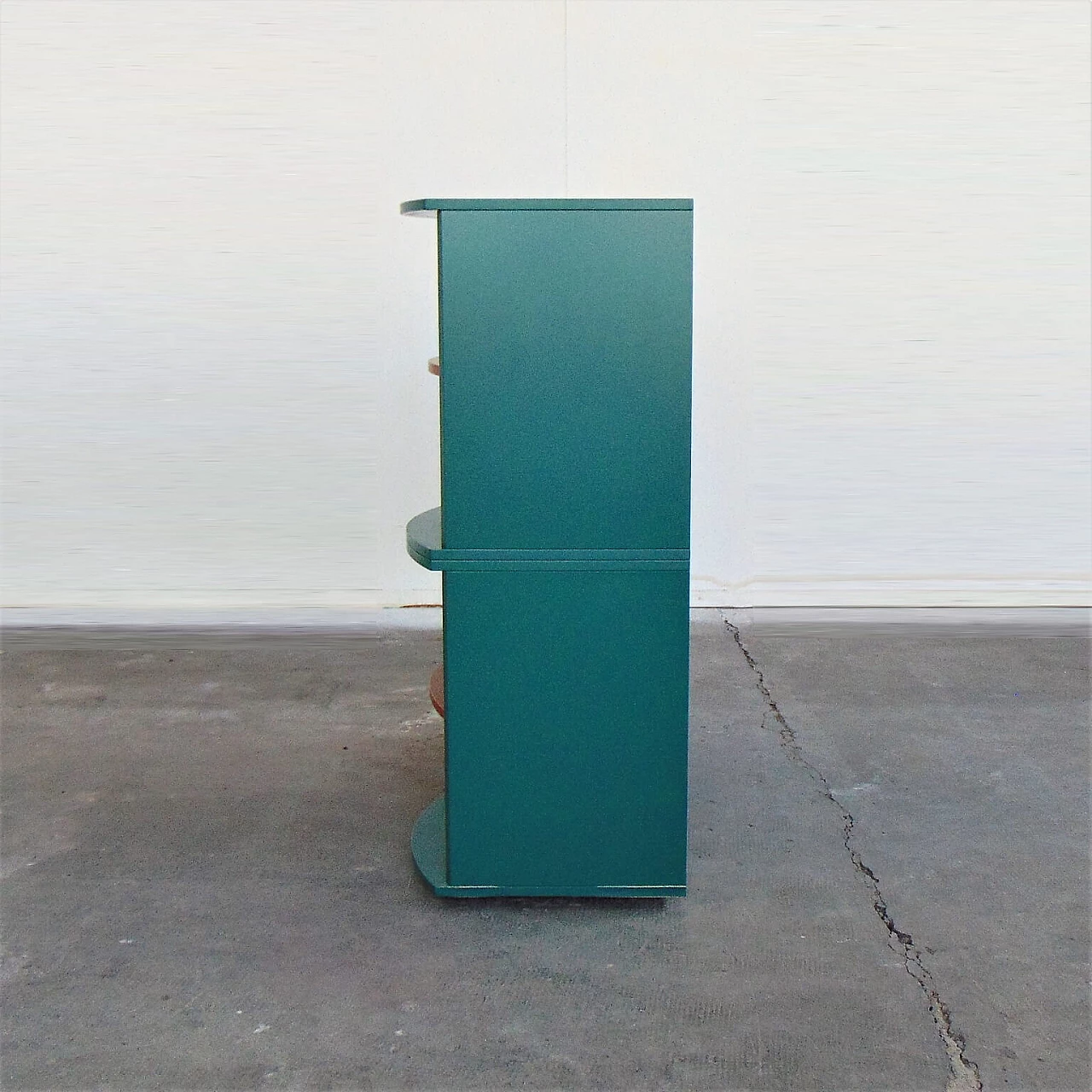 Sideboard Green Satin Lacquer, Doors in Walnut-Stained Cherry, for Roche Bobois, 1990s 1167296
