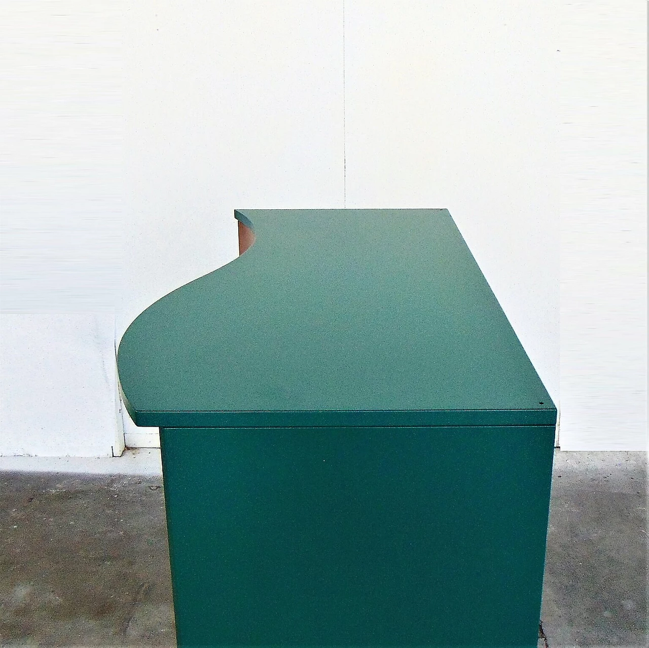 Sideboard Green Satin Lacquer, Doors in Walnut-Stained Cherry, for Roche Bobois, 1990s 1167299