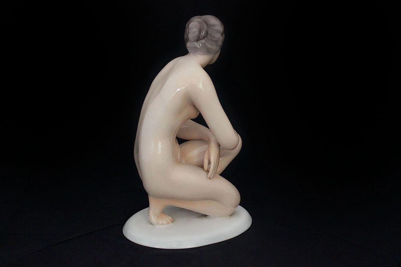Ceramic sculpture of Girl with the white dove in the hand of Ronzan, 1940s 1167451