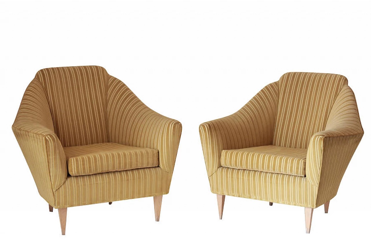 Pair of velvet armchairs, 1950s 1167483