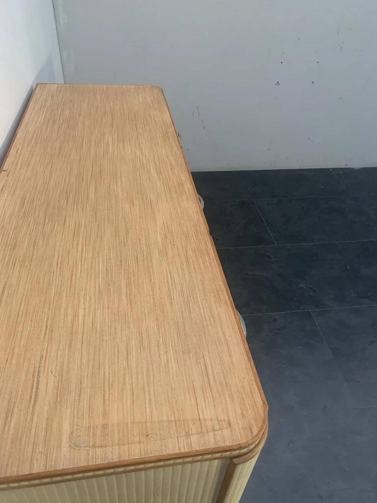 Sideboard in linoleum and masonite & upholstered in fabric from T.M., 1950s 1167626