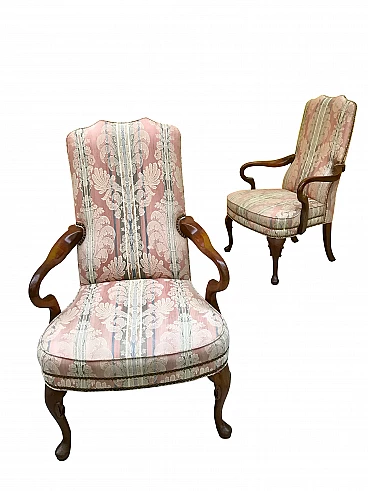 Pair of English mahogany armchairs moves, 19th century