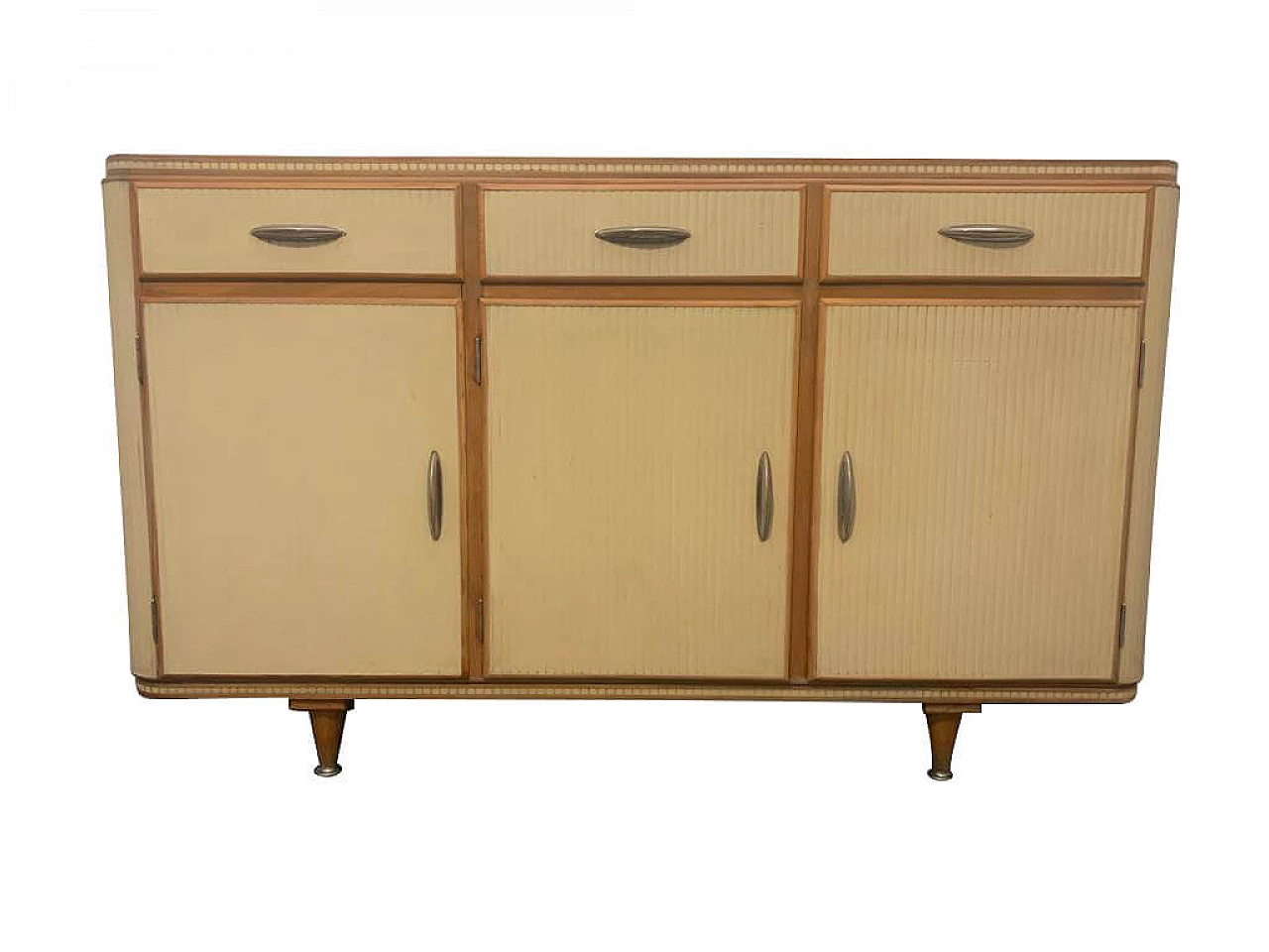 Sideboard in linoleum and masonite & upholstered in fabric from T.M., 1950s 1167807