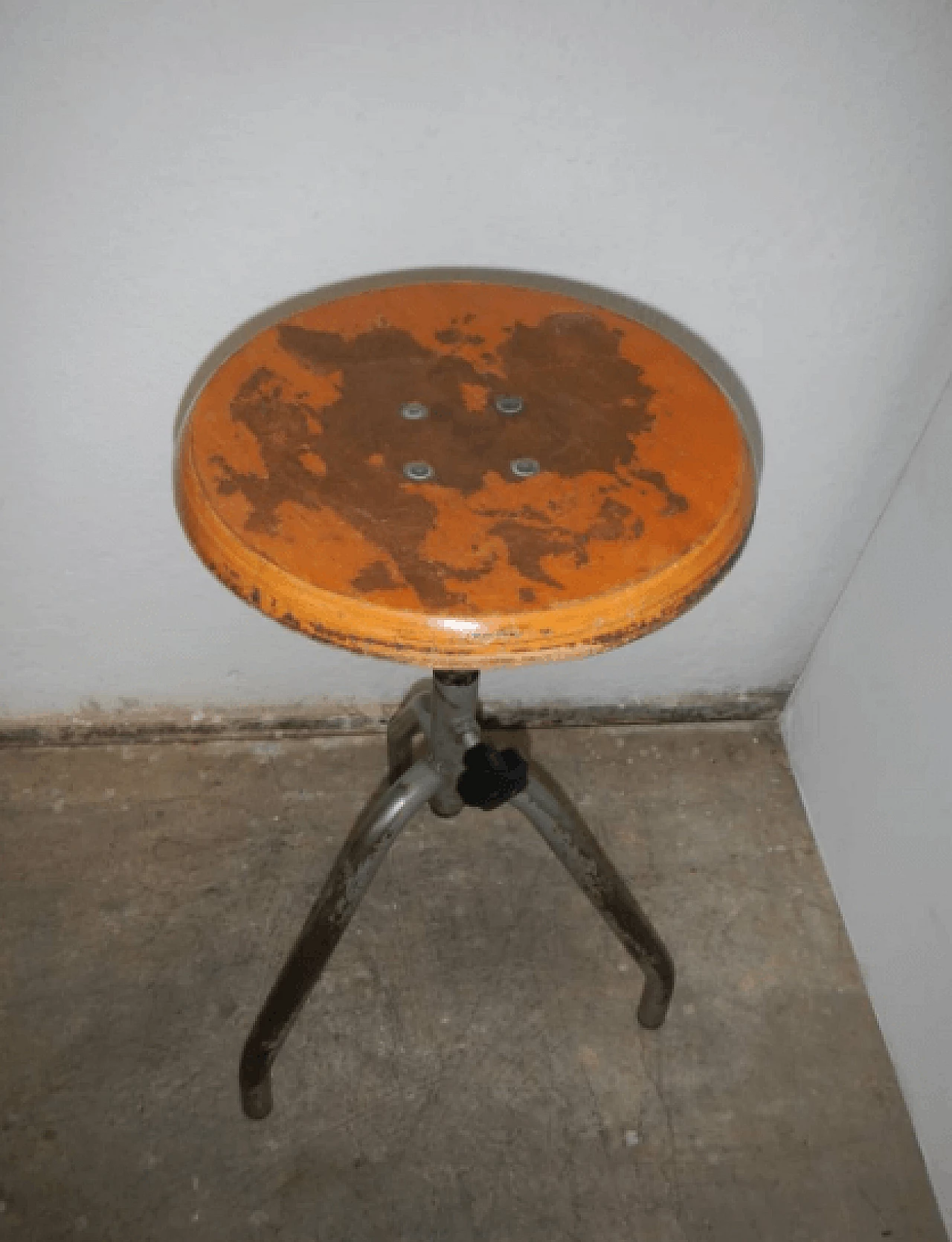 Sgabello in ferro e legno, anni '50 1167818