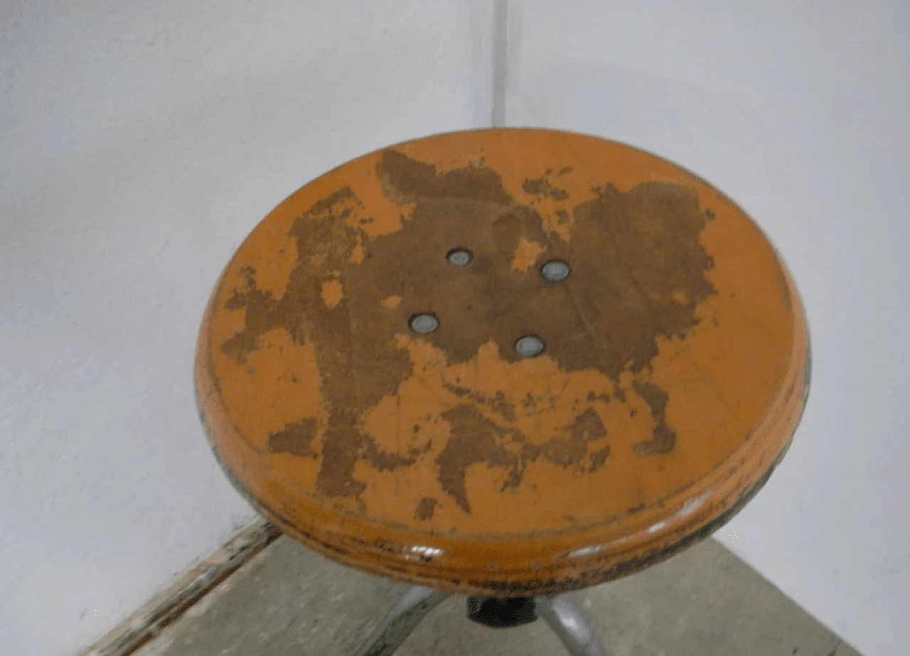 Sgabello in ferro e legno, anni '50 1167821