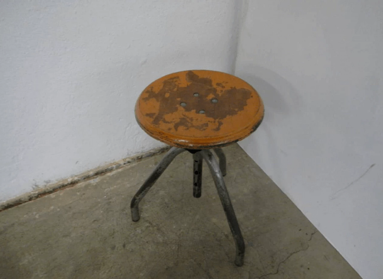 Sgabello in ferro e legno, anni '50 1167822