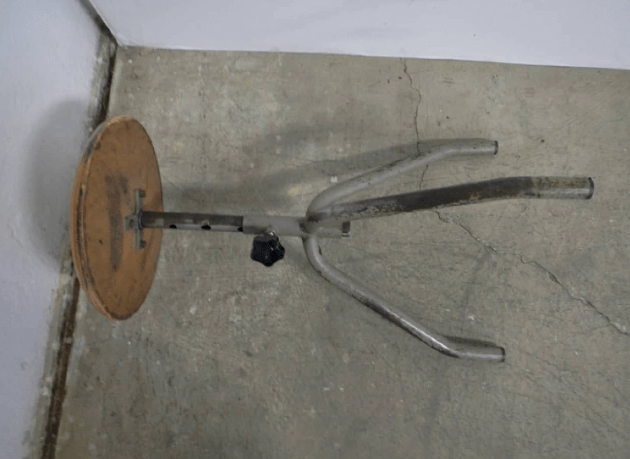 Sgabello in ferro e legno, anni '50 1167823