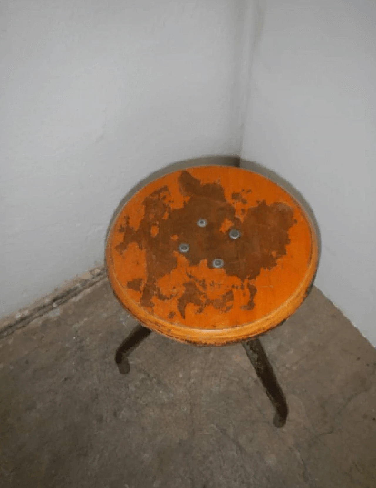 Sgabello in ferro e legno, anni '50 1167824