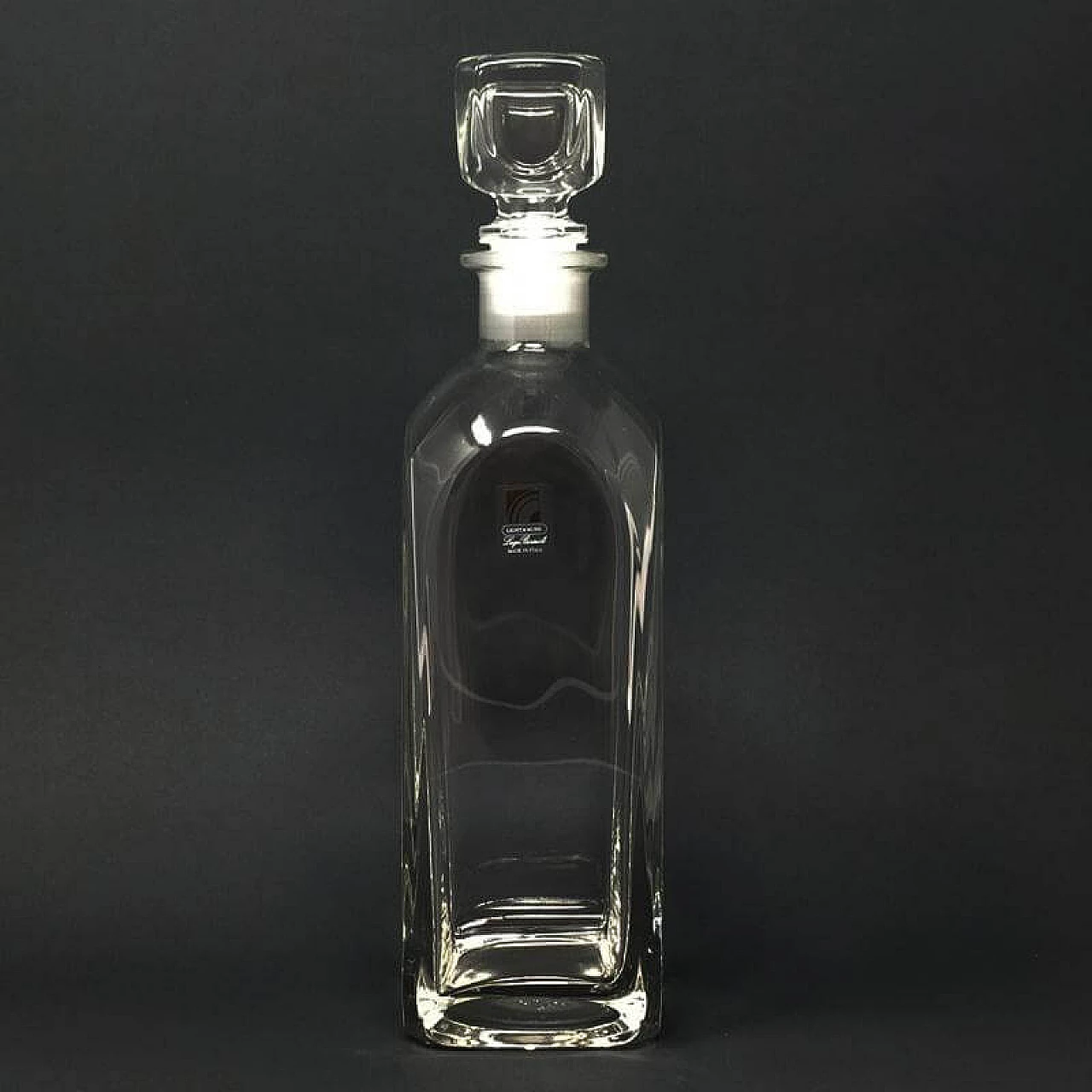 Decanter in cristallo d'epoca con 6 bicchieri di Luigi Bormioli, anni '70 1167875
