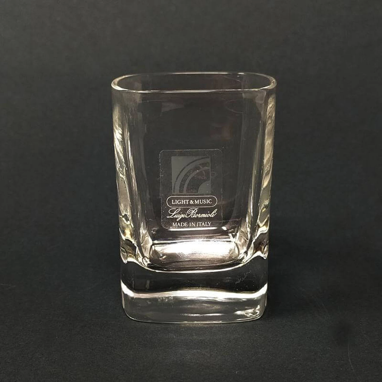 Decanter in cristallo d'epoca con 6 bicchieri di Luigi Bormioli, anni '70 1167878