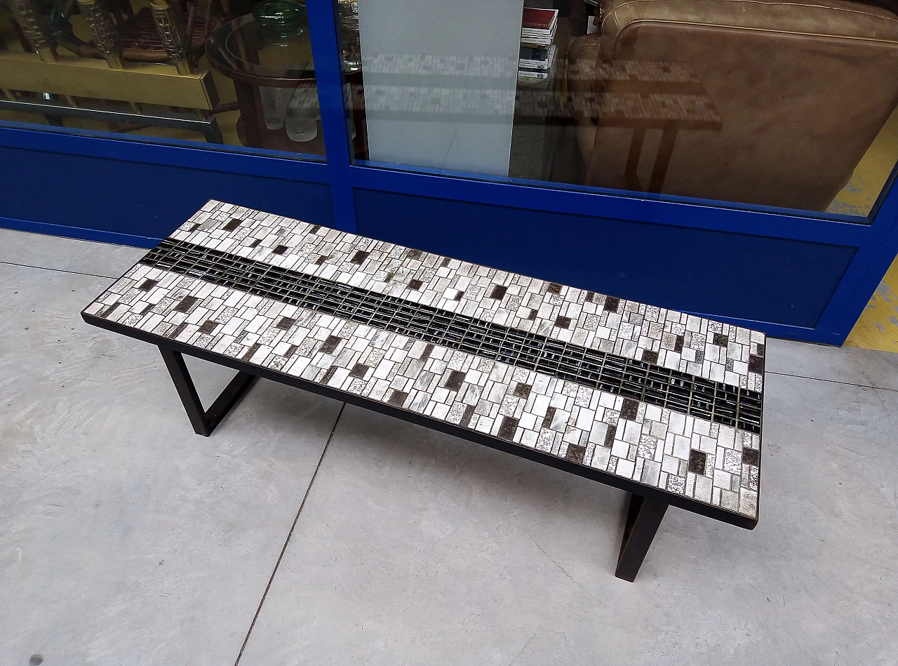Iron coffee table with mosaic top, 60's 1168098