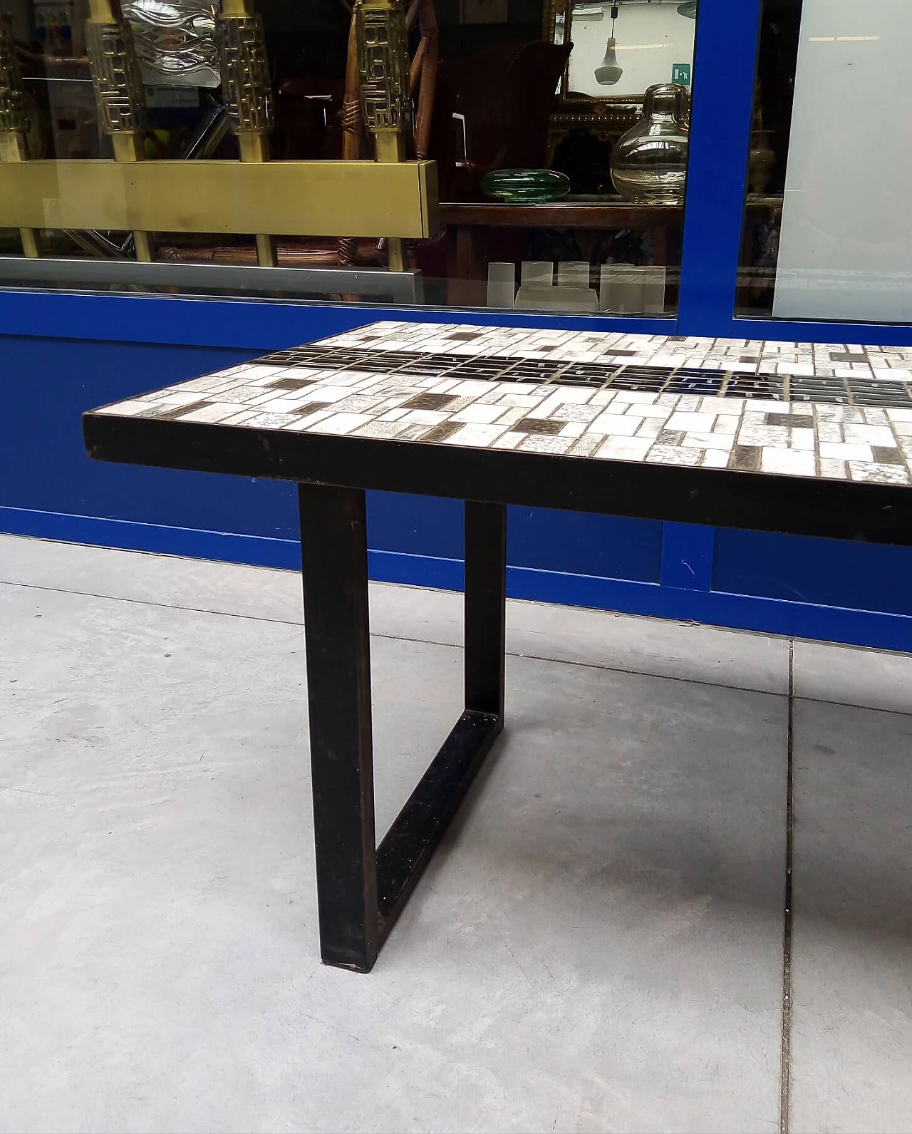 Iron coffee table with mosaic top, 60's 1168100
