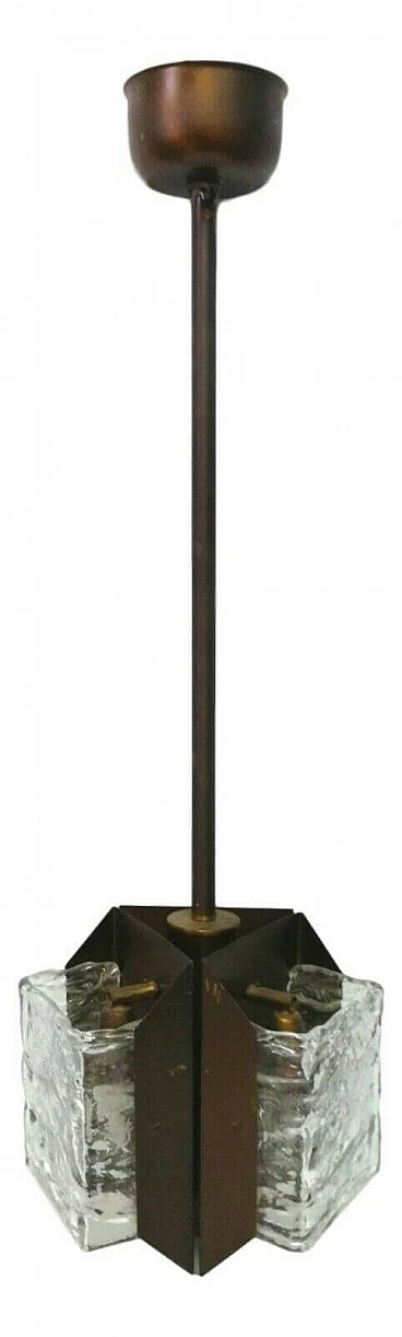 Three-light pendant lamp by J.T. Kalmar, 1970s