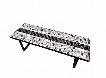 Iron coffee table with mosaic top, 60's