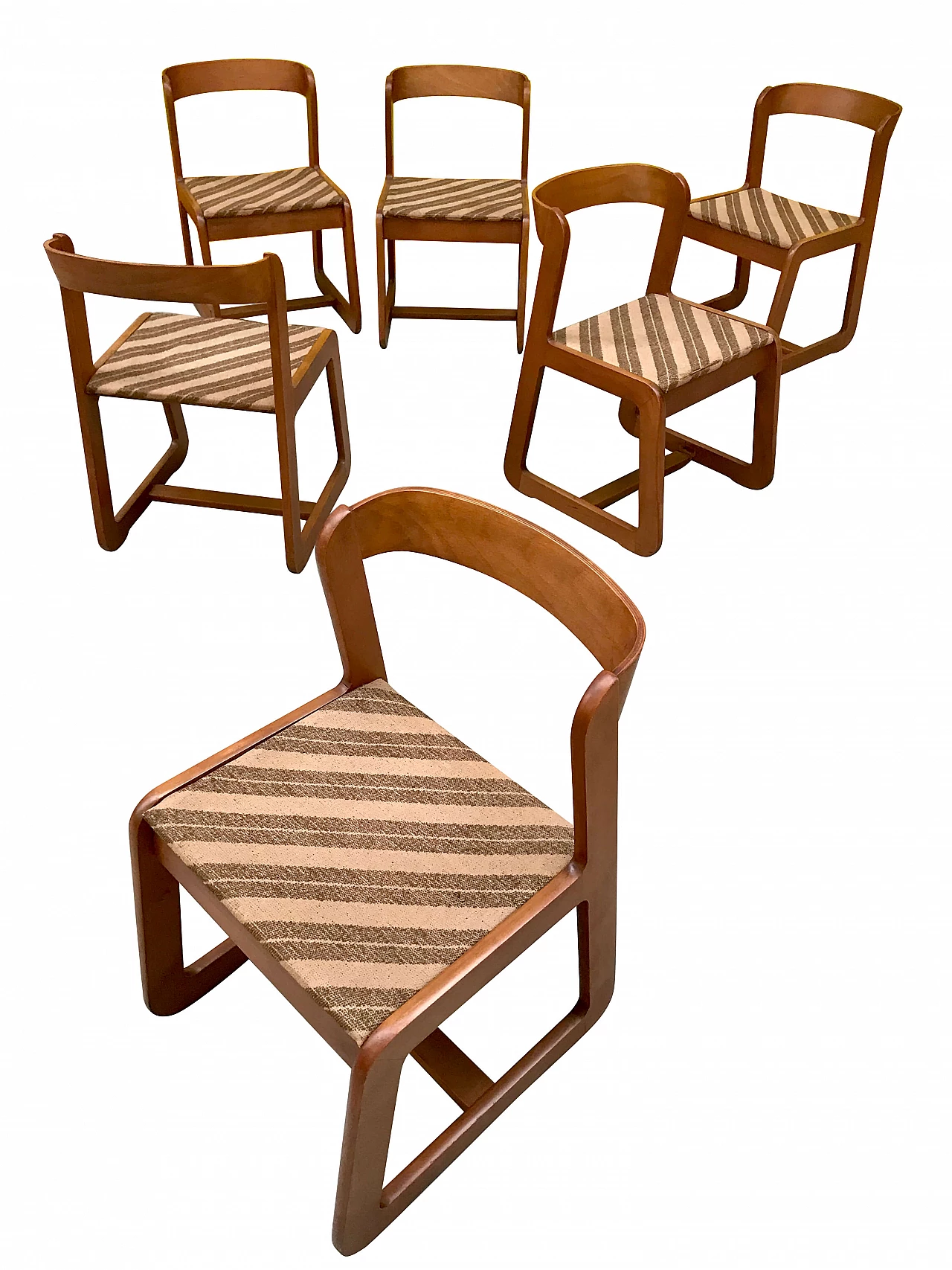 Set di 6 sedie di Willy Rizzo per Mario Sabot, anni '70 1168447