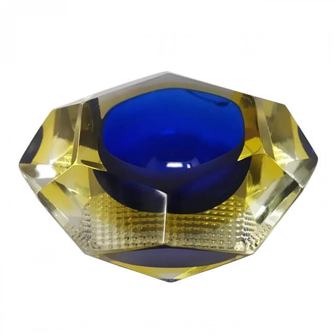 Posacenere blu in vetro di Murano sommerso di Flavio Poli per Seguso, anni '60 1168515