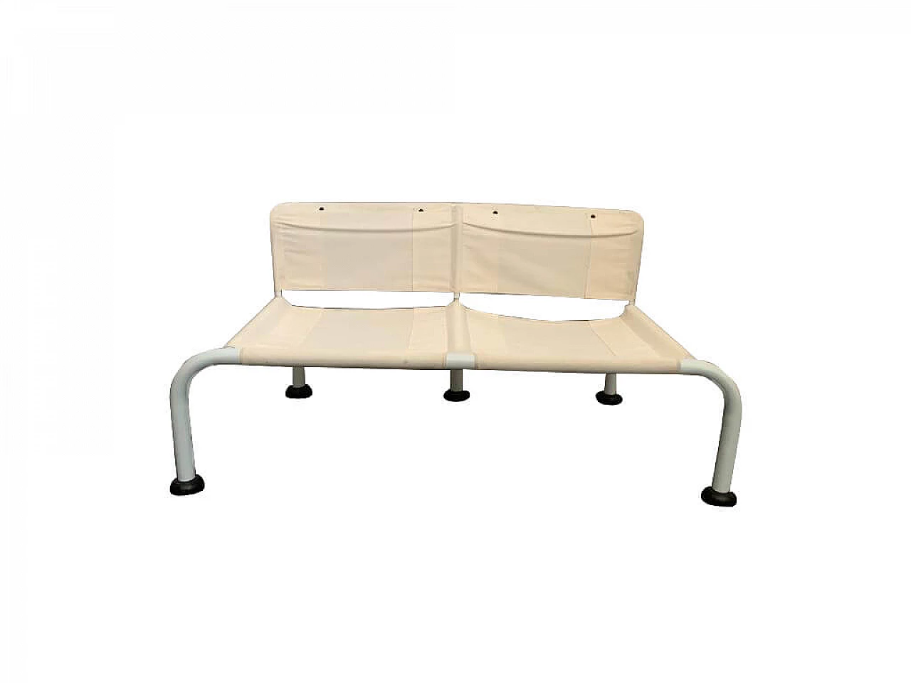 Tubular metal and canvas bench, 70's 1168521