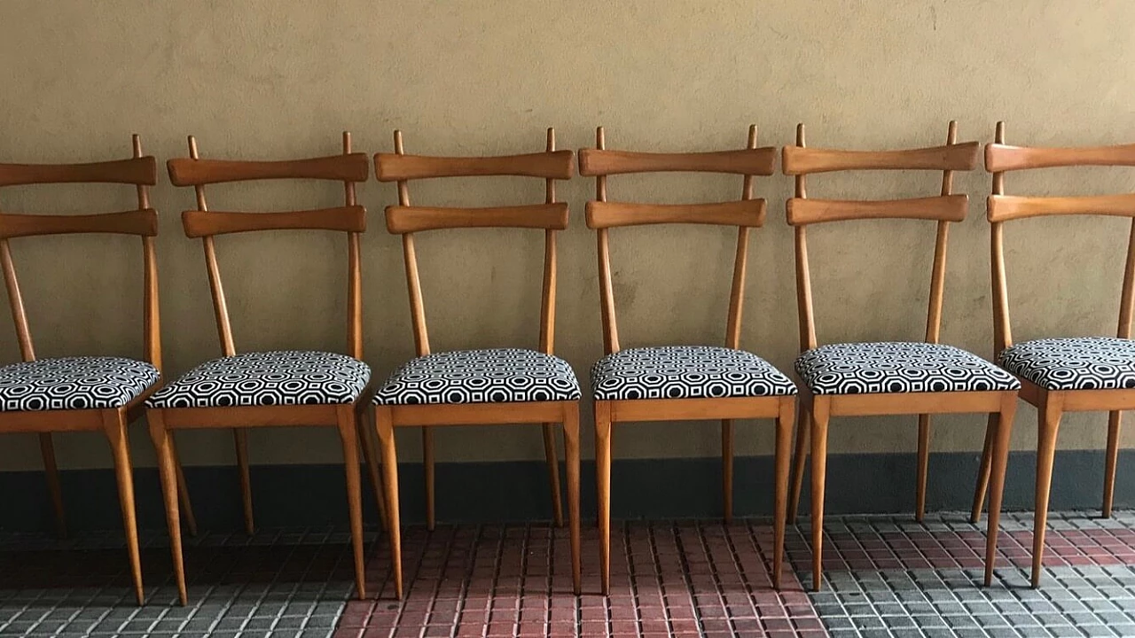 6 beechwood chairs, 50s 1168525