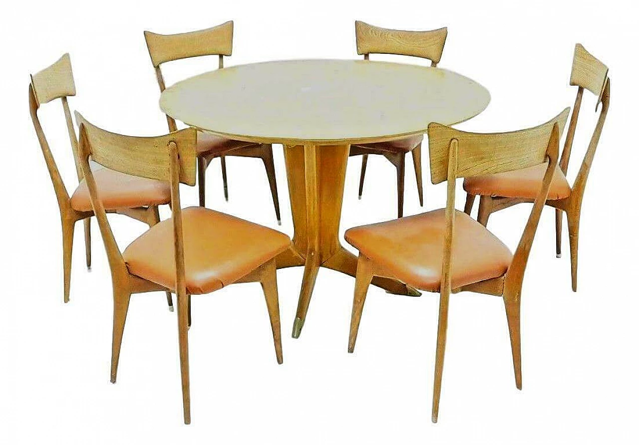 Tavolo e 6 sedie di Ico e Luisa Parisi per Colombo, anni '50 1168592