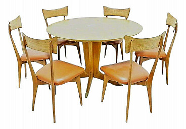 Table and 6 chairs by Ico and Luisa Parisi for Colombo, 1950s