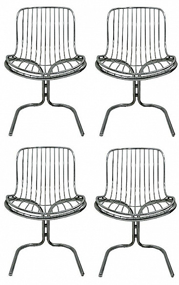 4 Chairs Radiofreccia by Gastone Rinaldi for Rima, 70s