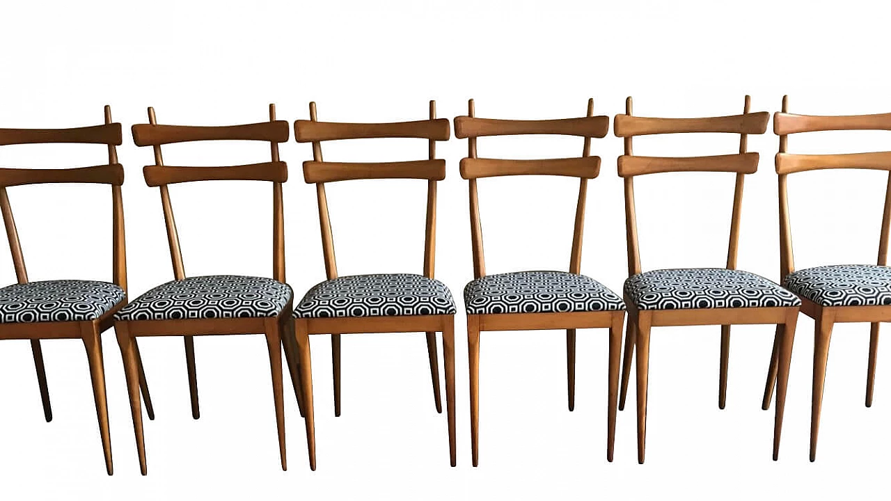 6 beechwood chairs, 50s 1168685