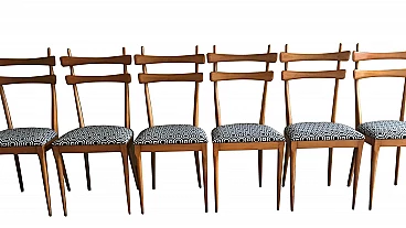 6 beechwood chairs, 50s