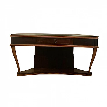 Rosewood console table with mirror attributed to Paolo Buffa