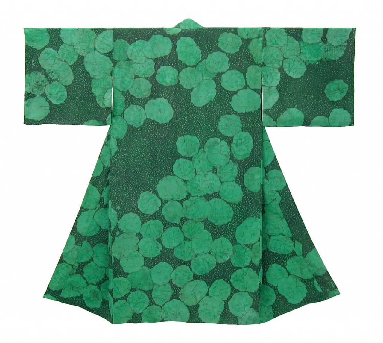 Kimono in seta batik verde di Maria Schade 1168701