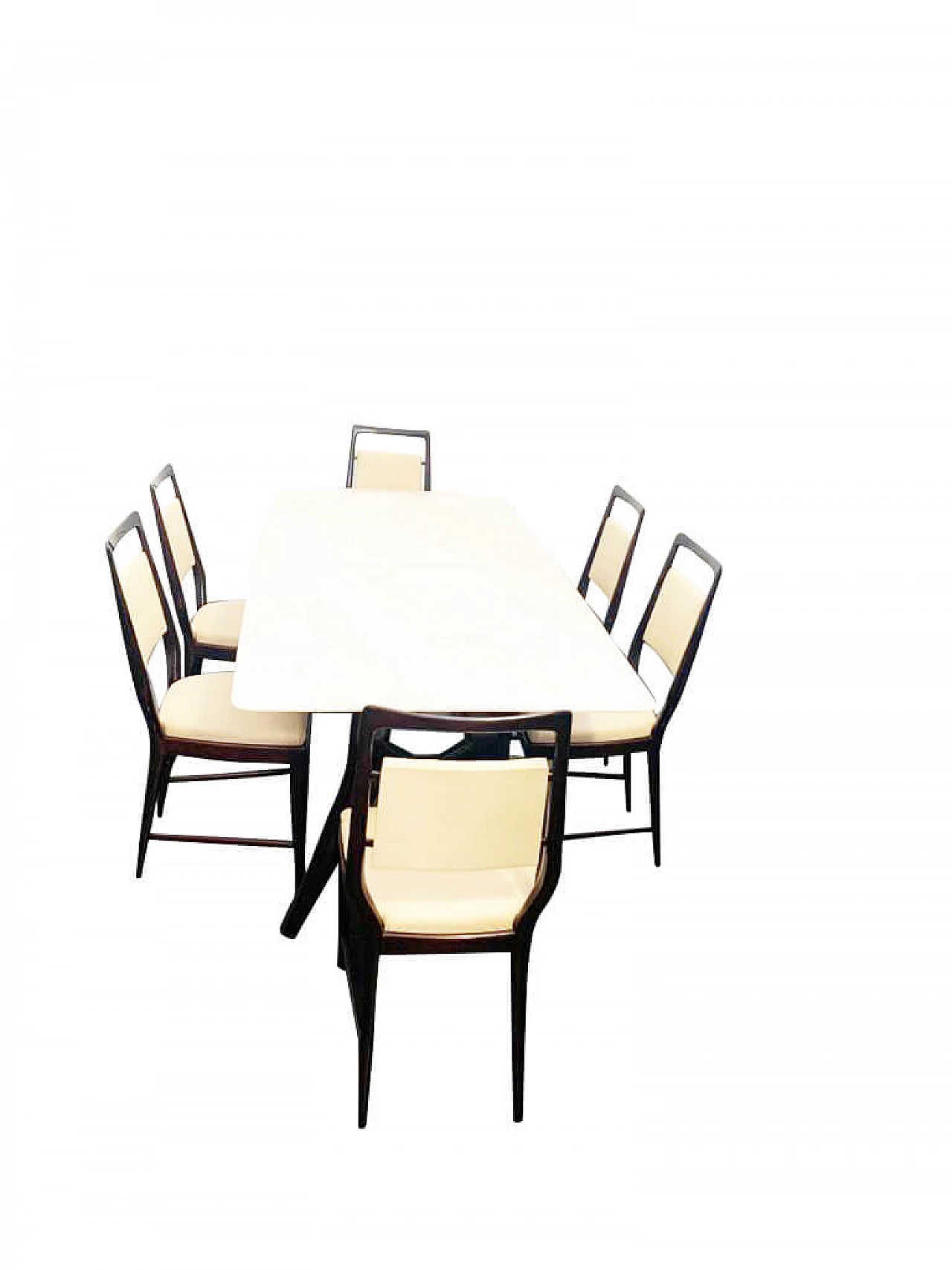 Tavolo da pranzo e sedie in palissandro di La Permanente Mobili Cantù, anni '60 1168703
