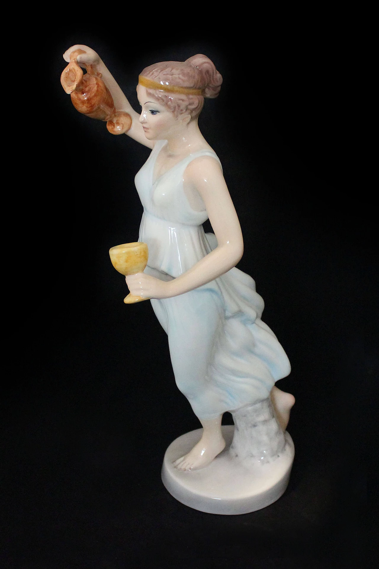 Vestal ceramic figure with jug and goblet by Giovanni Ronzan for Ronzan, 1940s 1168774