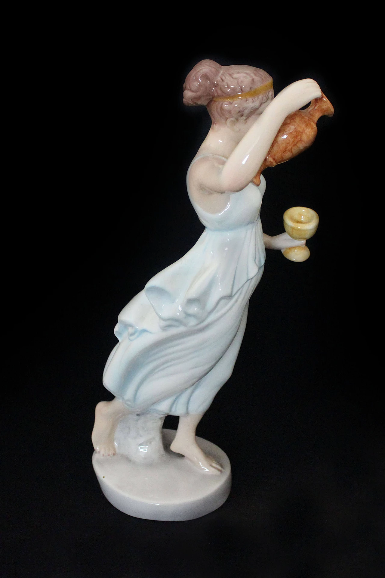 Vestal ceramic figure with jug and goblet by Giovanni Ronzan for Ronzan, 1940s 1168778