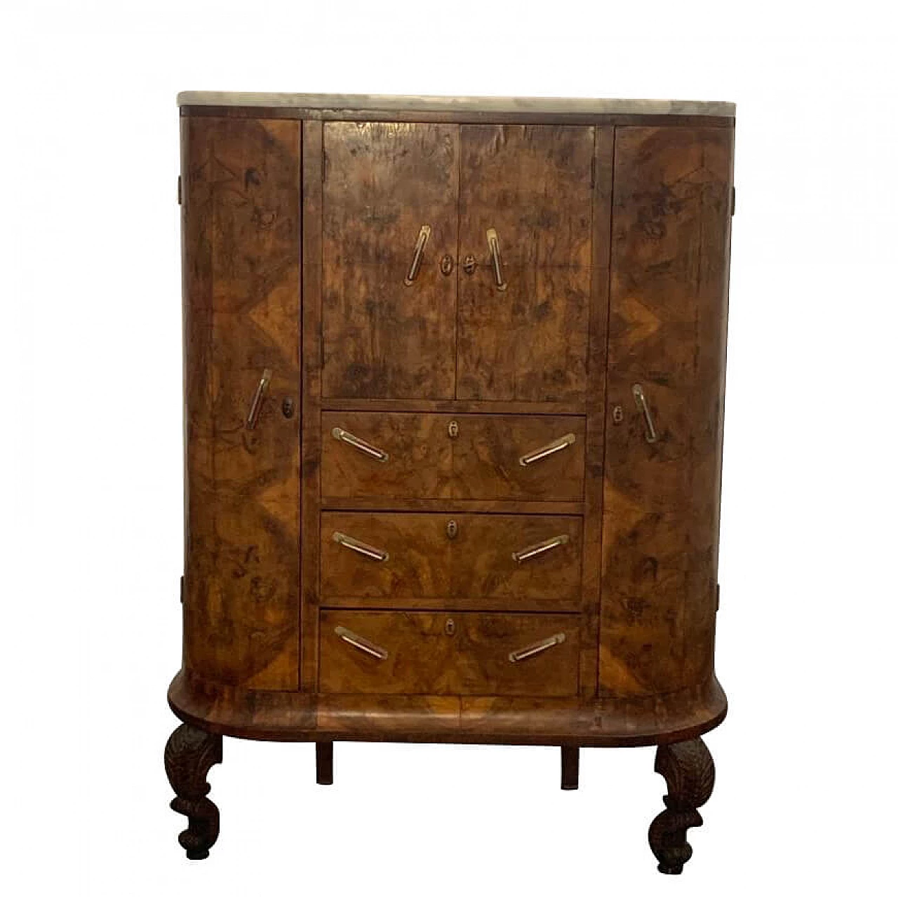 Mobile ovale con cassetti e ante, anni '30 1168926