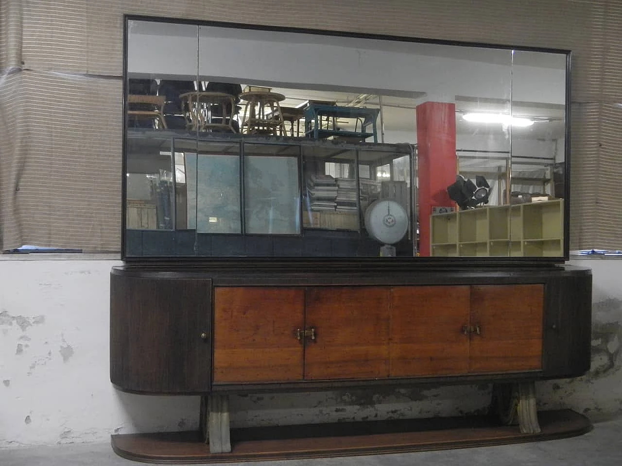 Sideboard with 6 doors and mirror by Paolo Buffa, 1940s 1169005