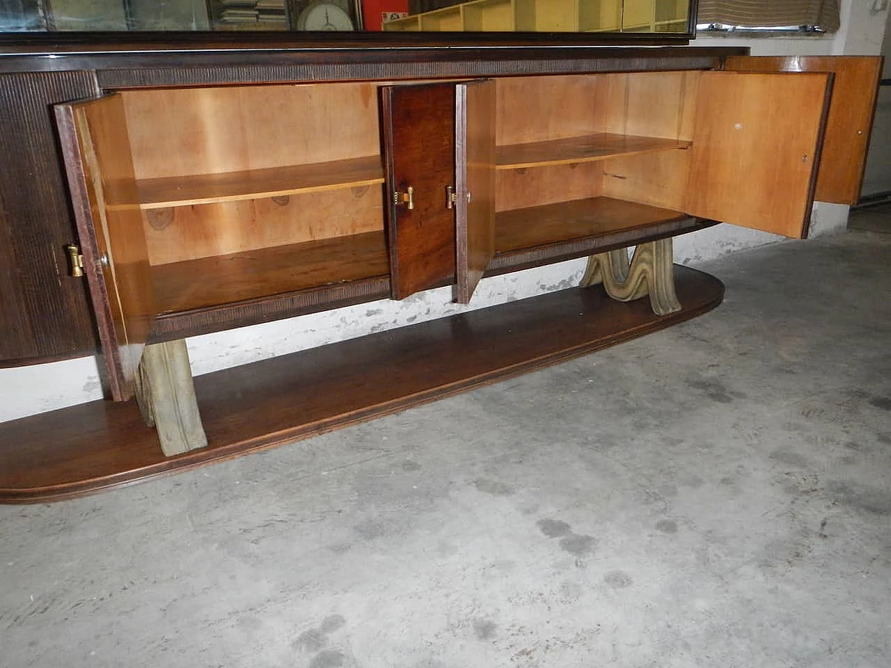 Sideboard with 6 doors and mirror by Paolo Buffa, 1940s 1169018