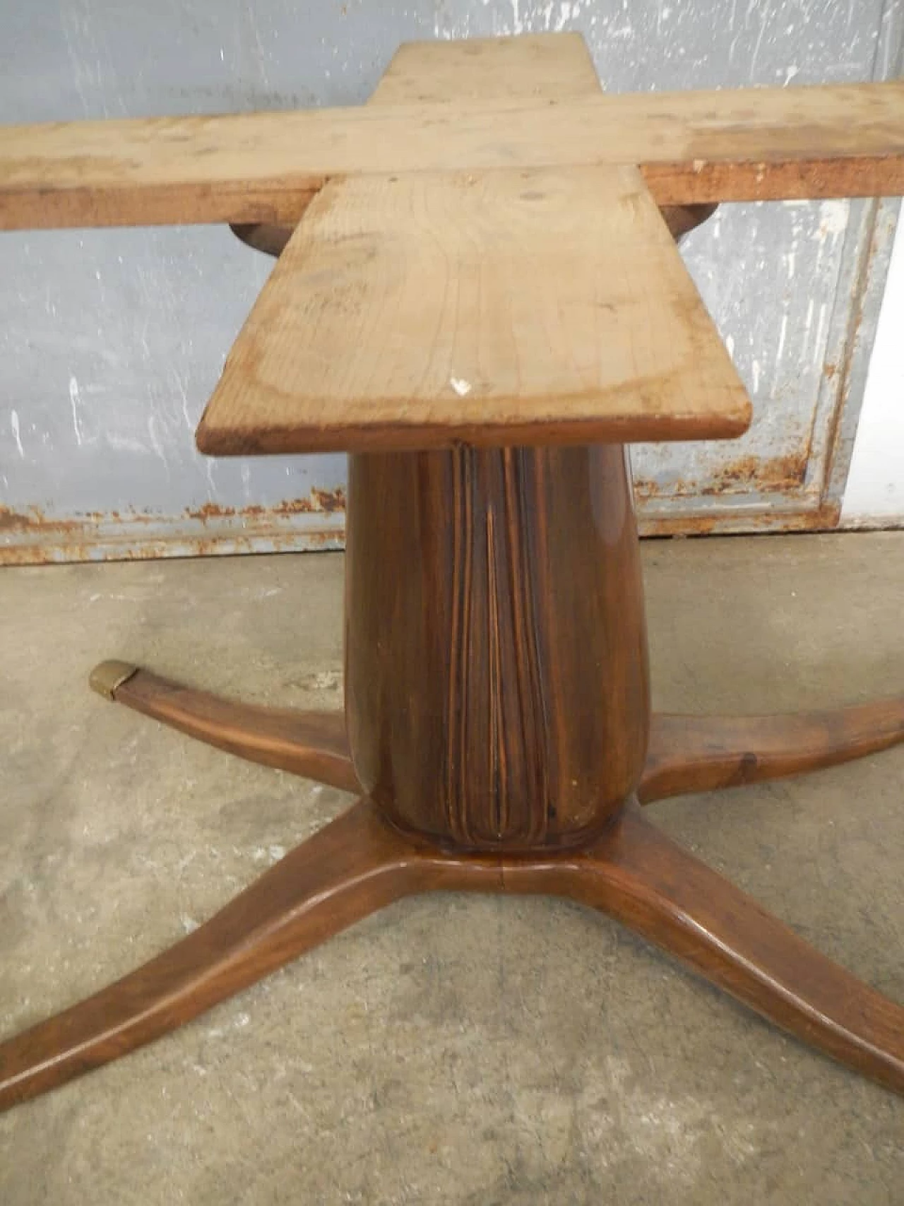 Walnut table with glass top by Paolo Buffa, 1950s 1169052
