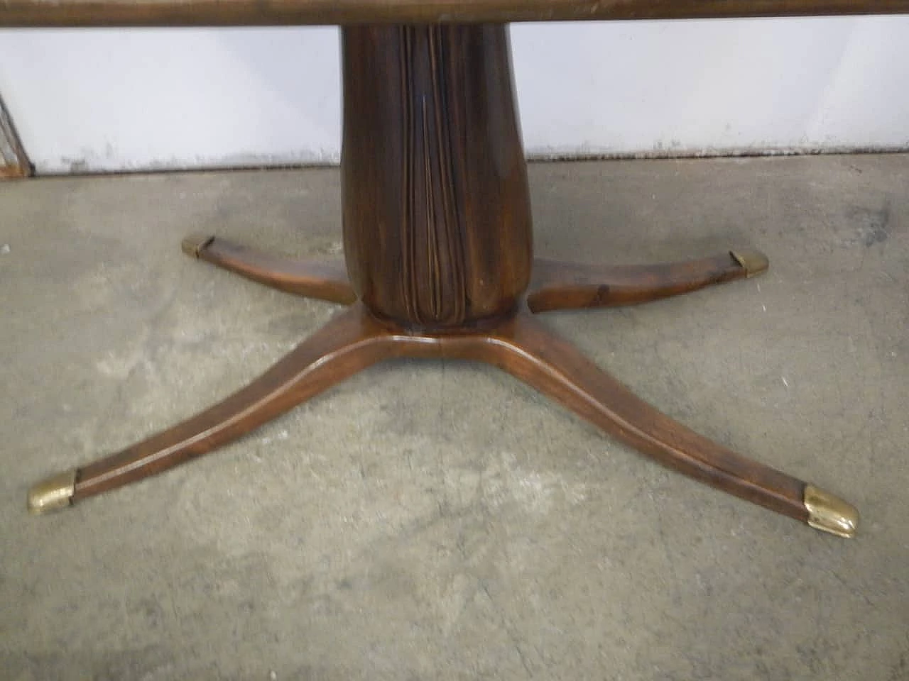 Walnut table with glass top by Paolo Buffa, 1950s 1169059