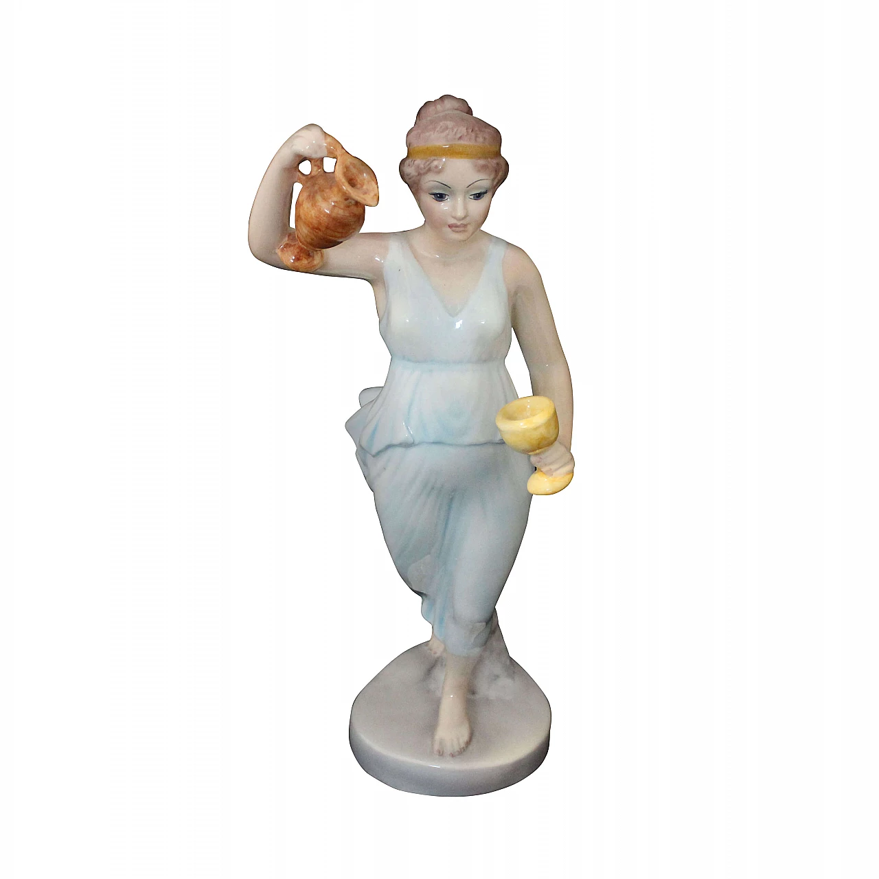 Vestal ceramic figure with jug and goblet by Giovanni Ronzan for Ronzan, 1940s 1169083