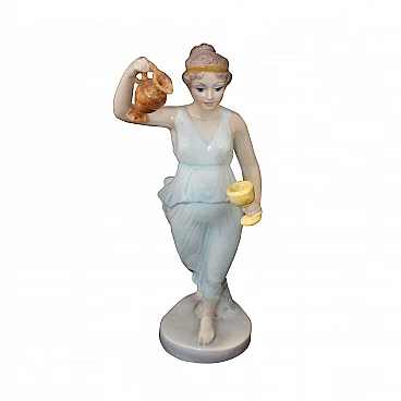 Vestal ceramic figure with jug and goblet by Giovanni Ronzan for Ronzan, 1940s